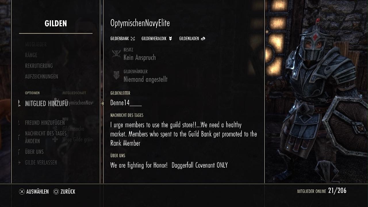 The Elder Scrolls Online Für die Gilde rekrutiert