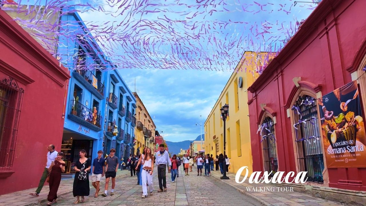4K 🇲🇽 Oaxaca City Walking Tour | Exploring the Festive & Colorful Historic Center