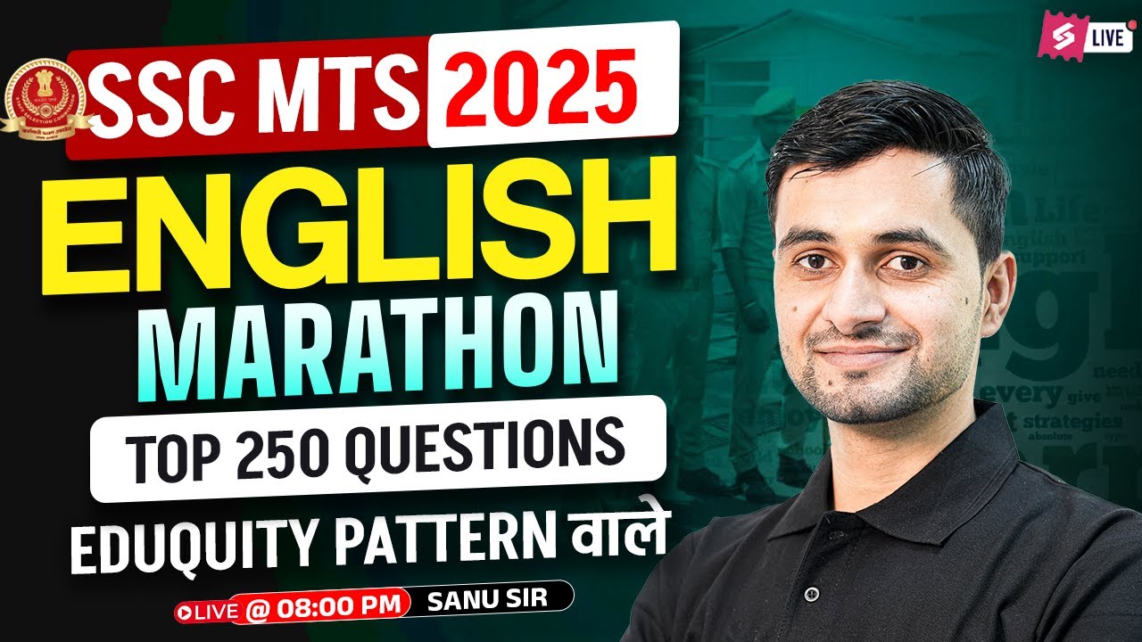 SSC MTS English Marathon Class 2025 | SSC MTS English Classes 2025 | English by Shanu Sir | Testbook