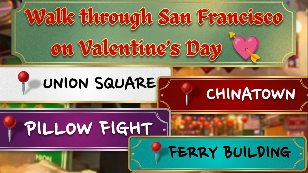 Walking through San Francisco on Valentine’s Day| #UnionSquareSF #ChinatownSF #ferrybuilding 