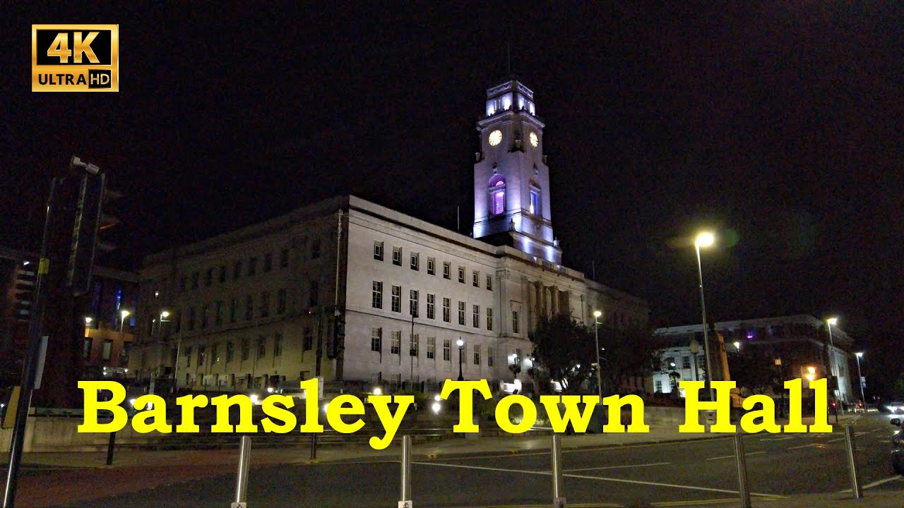 Night Walk Barnsley Town Centre, October 2020 in 4K