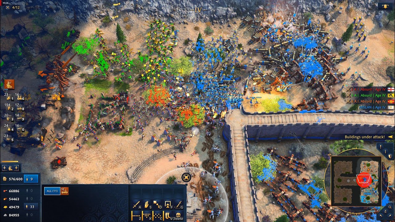 Ribauldequin Massacre! Joan of Arc vs OOTD + English + Macedonia | Age Of Empires 4