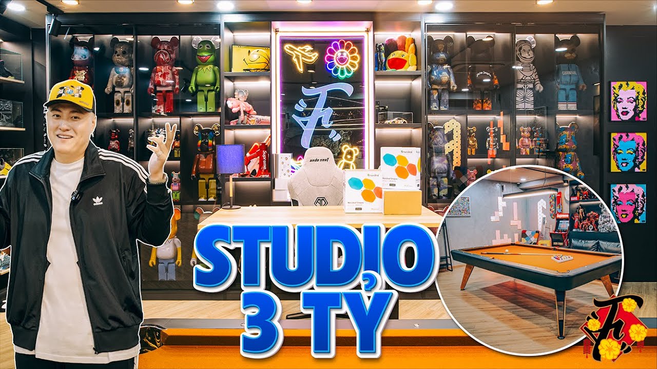 Studio 3 Tỷ Của Fabo Nguyễn ( Gi&agrave;y, Bearbricks, M&aacute;y Game Supreme, B&agrave;n Bida, Nanoleaf&hellip;)