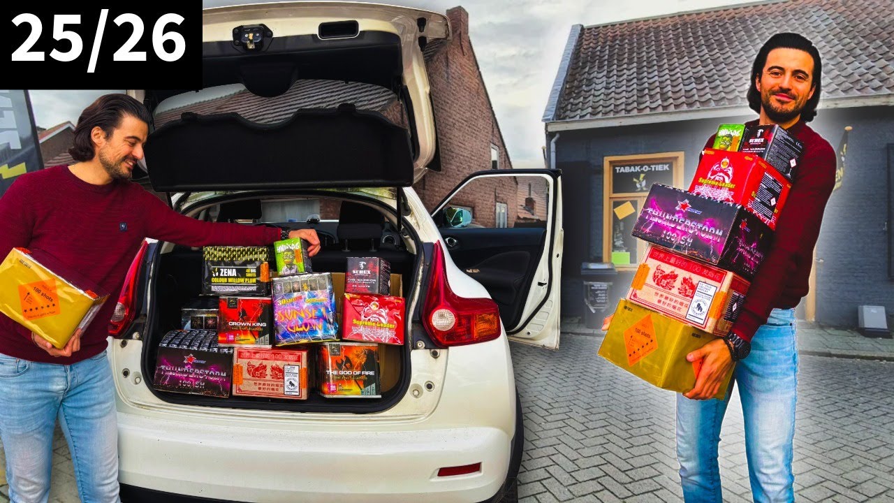 💥 VUURWERK SHOPPEN IN BELGIË 2025 🇧🇪 – Kofferbak VOL in Baarle-Hertog!