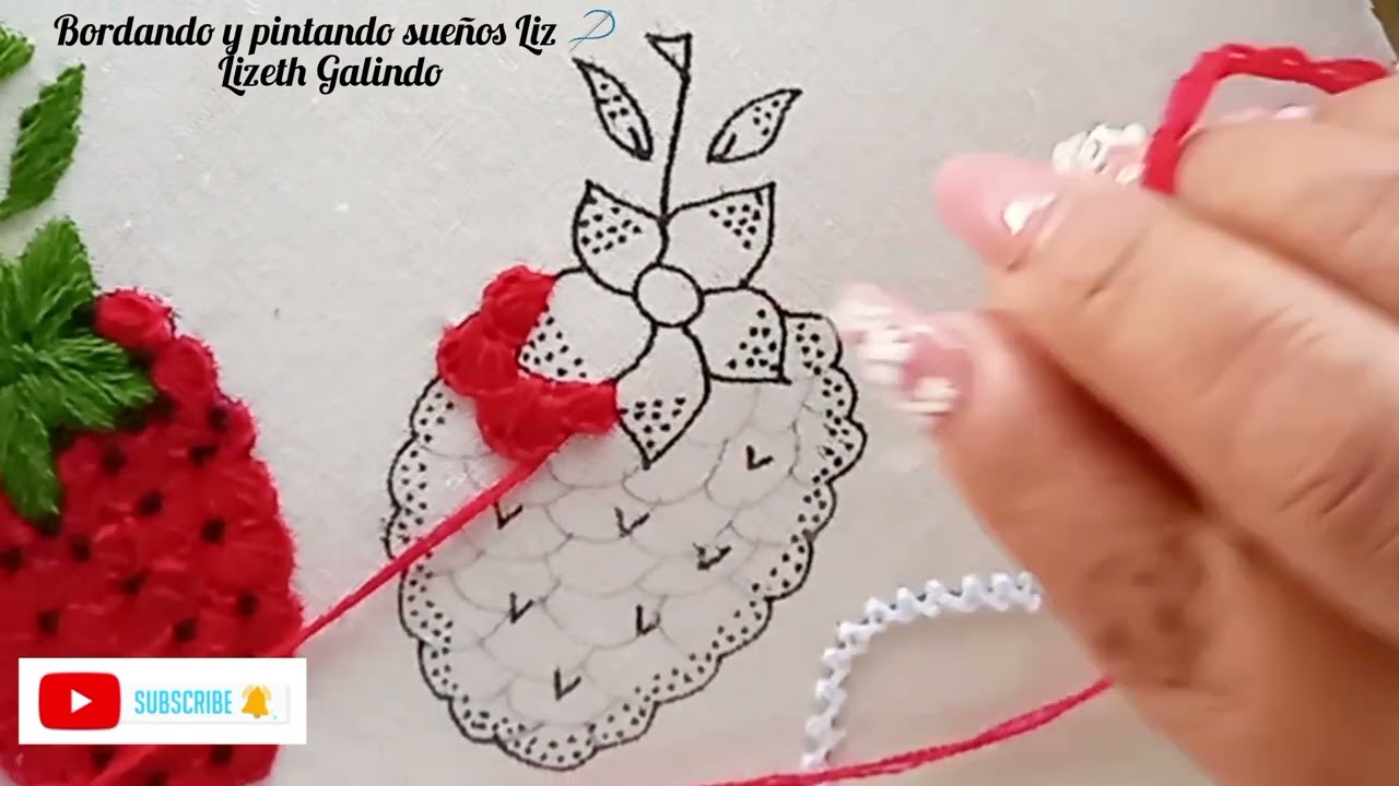 Fresa 🍓 Puntada fresa/Bordado fácil para principiantes 🪡🧶