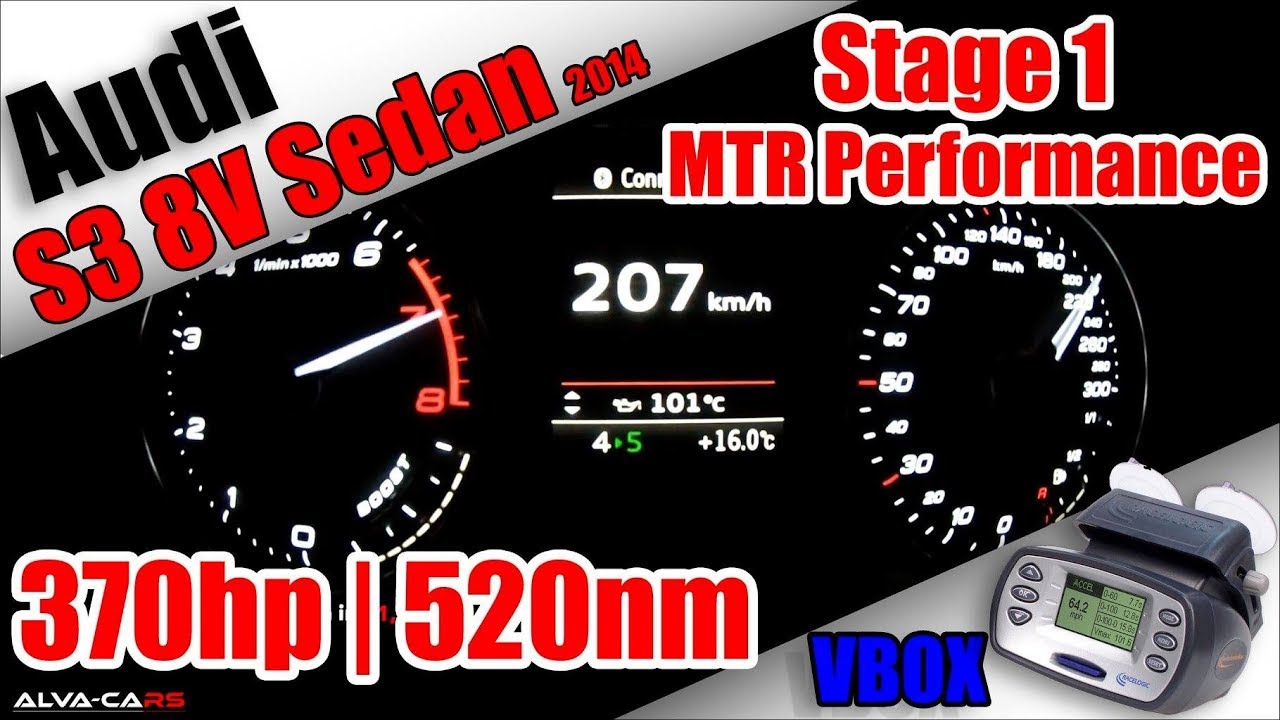 370HP Audi S3 Stage 1 MTR 100-200Km/h Acceleration VBOX!