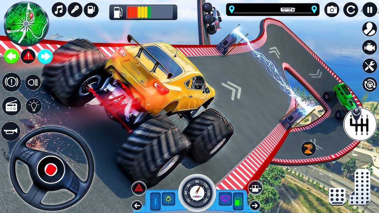 Monster Truck Mega Ramp 21 Impossible Driver - Racing Android Gameplay #gaming #omkar9