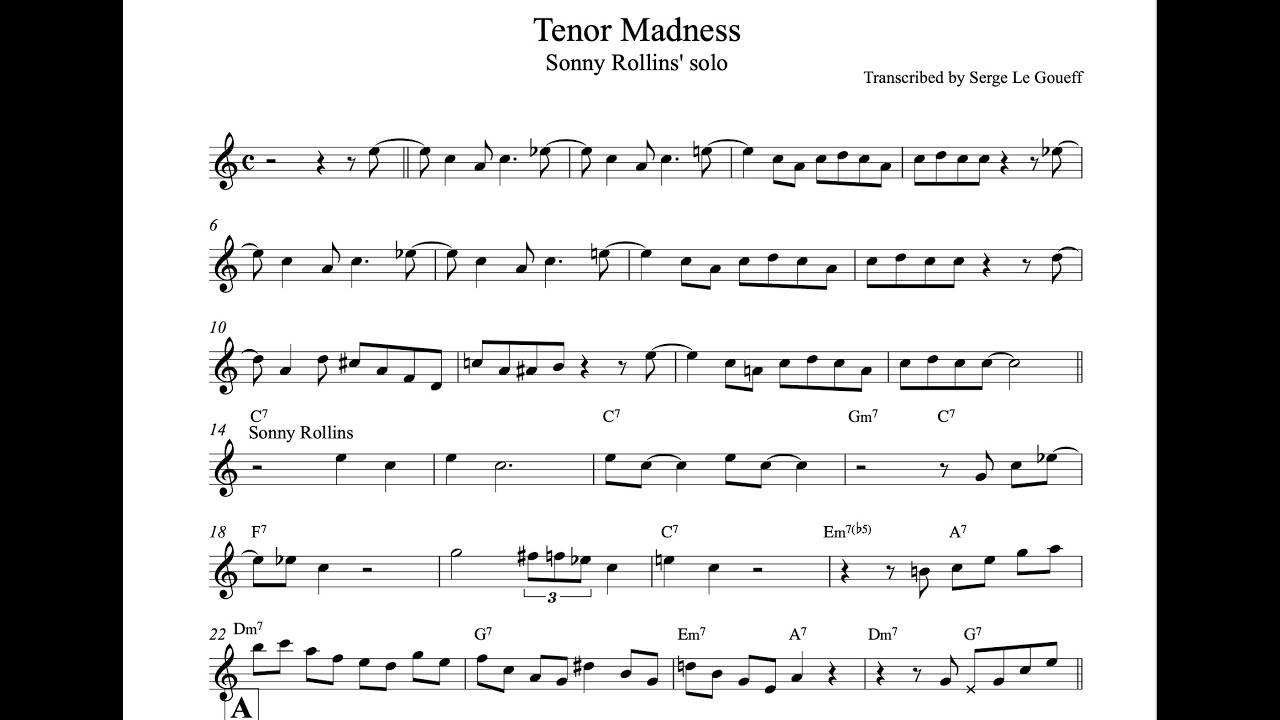 Tenor Madness - Sonny Rollins' solo