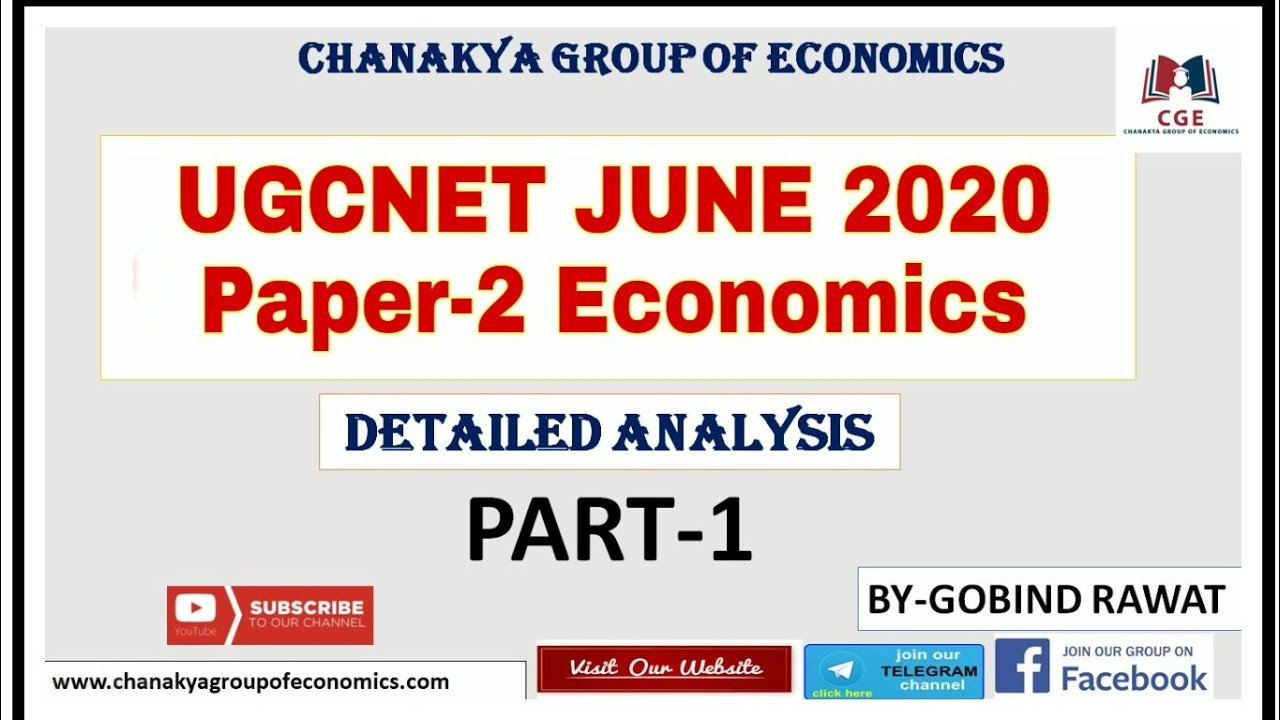 UGC-NET June-2020,  Paper-2 Economics - Detailed Analysis Part-1