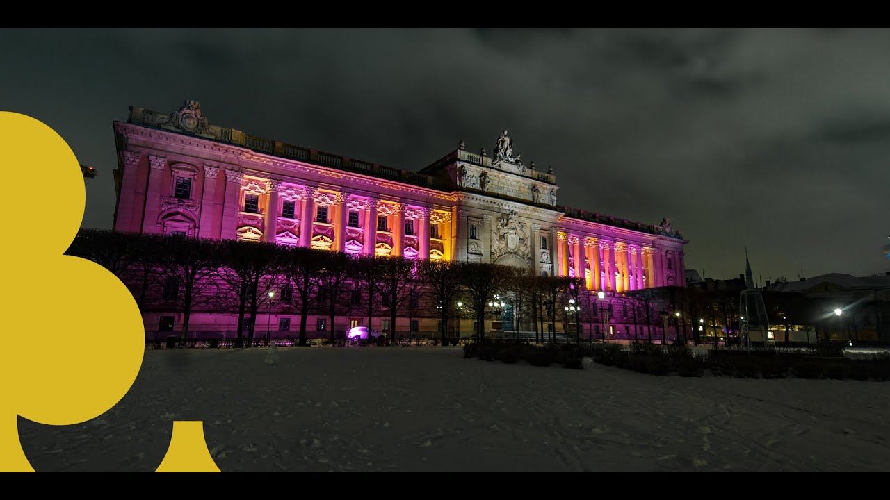 Ljusspel p&aring; Riksdagshuset