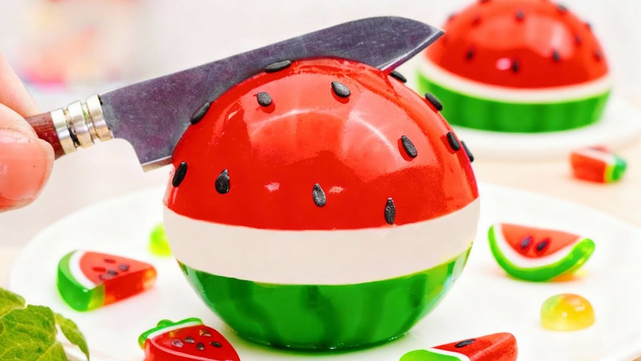 Miniature Watermelon Jelly Decorating 💗🍉 How To Make Mini Rainbow Fruit Jelly ✨ DIY Cakes