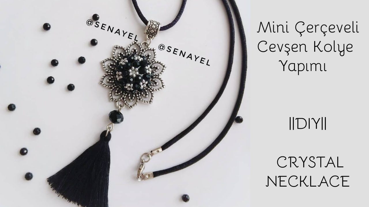 CEVŞEN KOLYE YAPIMI || KÜÇÜK ÇERÇEVELİ MODEL || #DIY || CRYSTAL NECKLACE ||