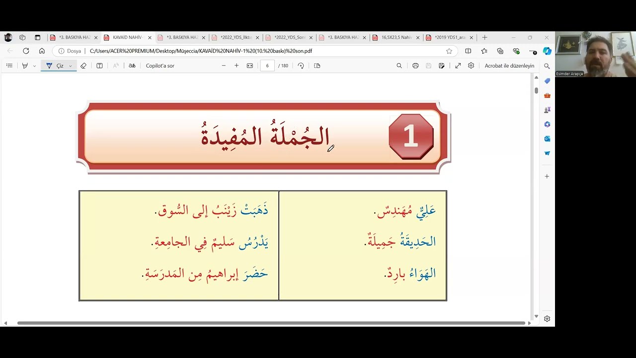 1- SIFIRDAN NAHİV DERSLERİ (aNLAMLI c&Uuml;MLE) الجملة المفيدة