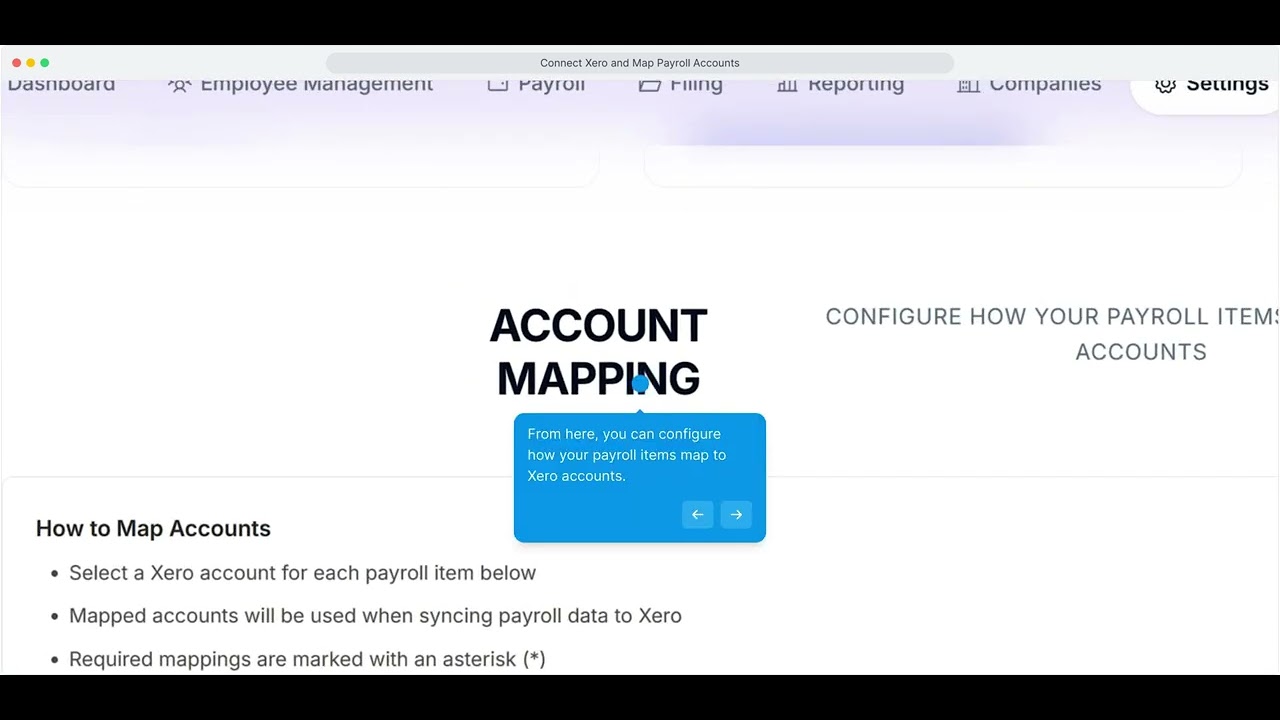 Connect Xero and Map Payroll Accounts