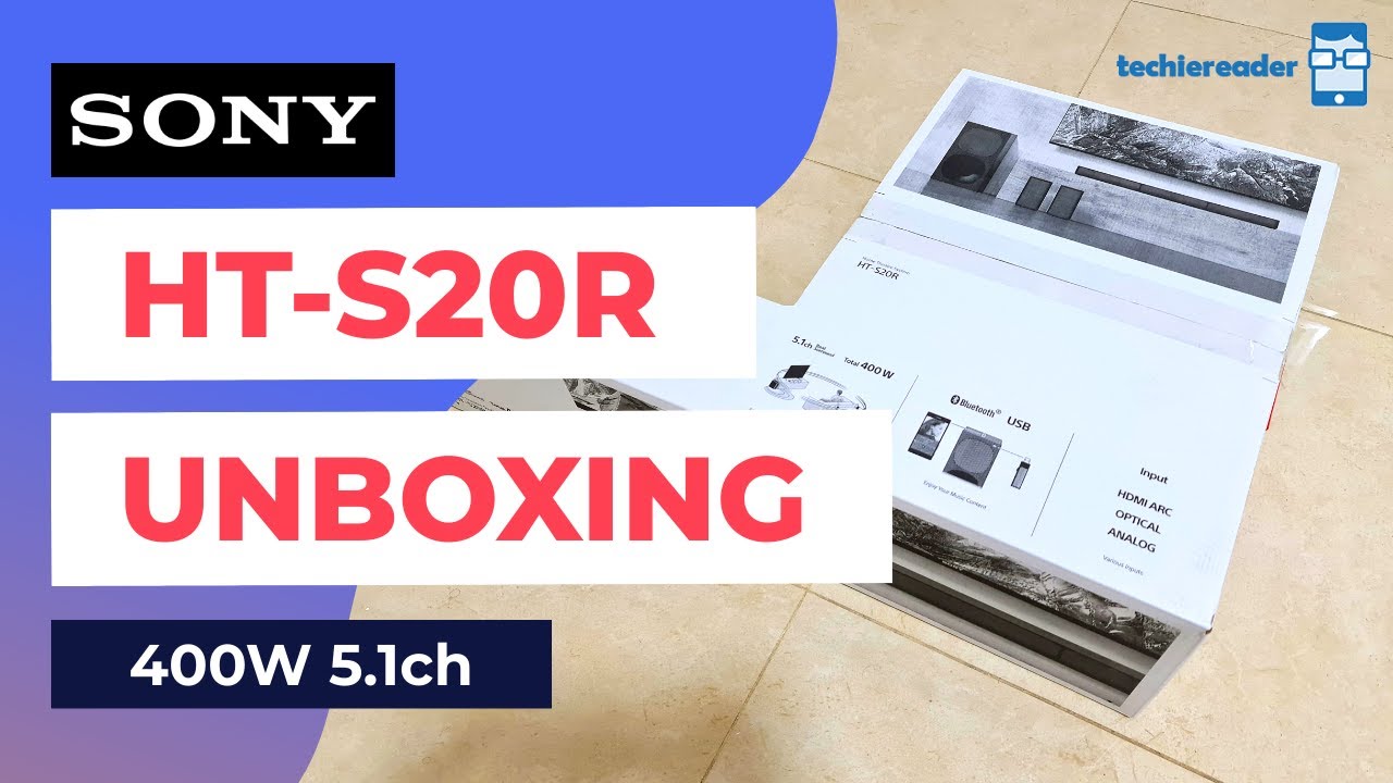 Unboxing Sony HT-S20R 400W 5.1ch Home Cinema Soundbar System