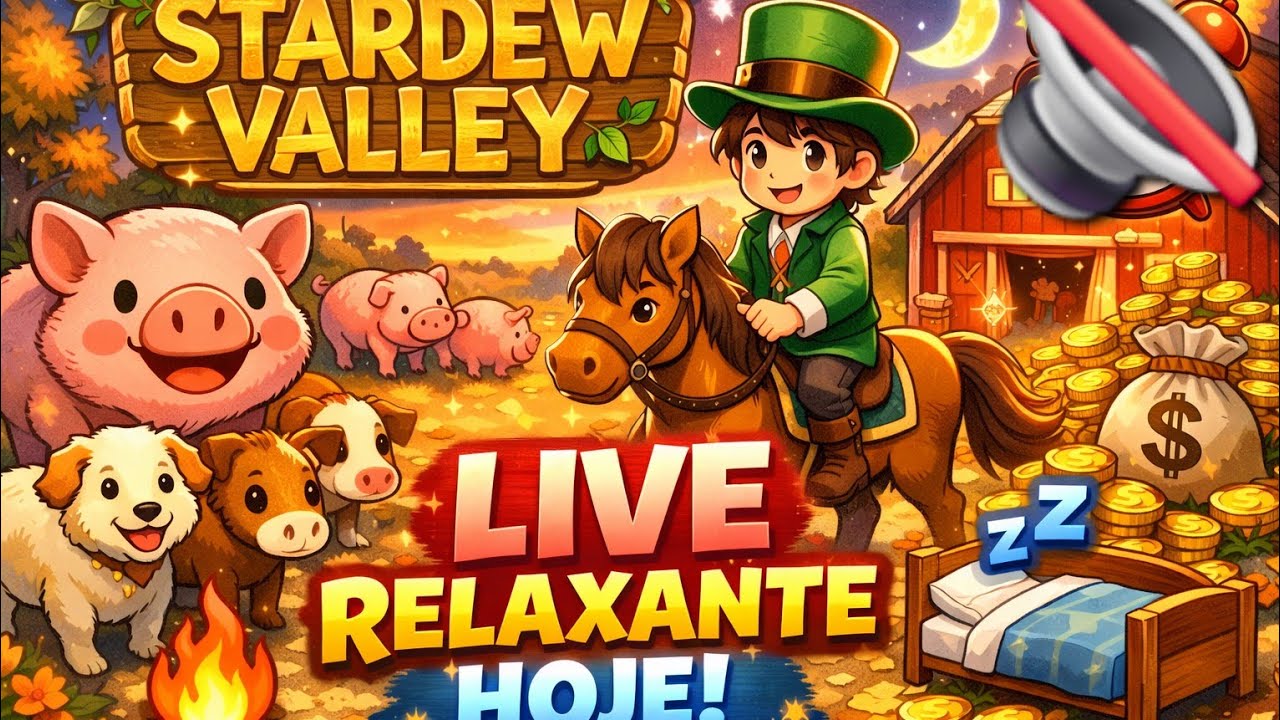 🐮🌼Stardew Valley|Live silenciosa para ver na TV! 📺😴🌌