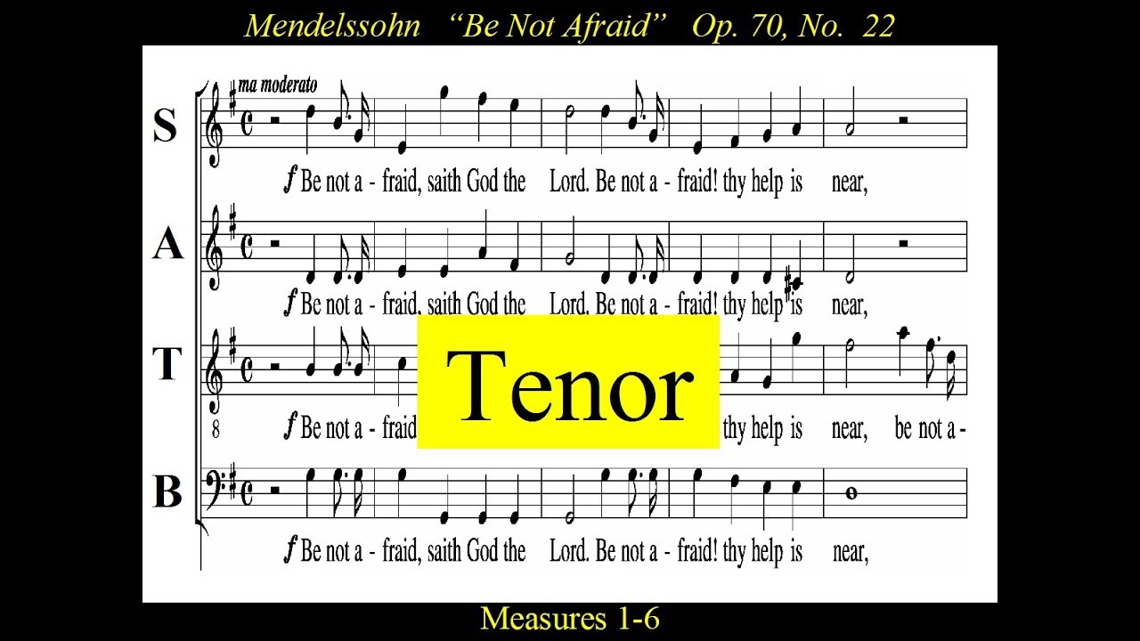 Mendelssohn - OP70 - Elijah -22 Be Not Afraid - Tenor