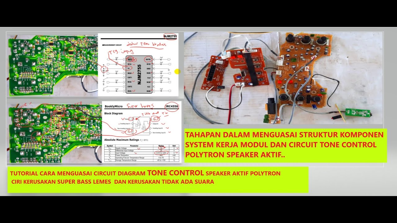 CARA MENEMUKAN KERUSAKAN PADA MODUL TONE CONTROL SPEAKER AKTIF POLYTRON