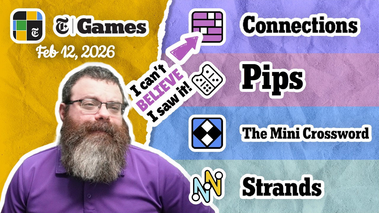 NYT Connections, Pips, Mini Crossword, and Strands | Feb 12, 2026
