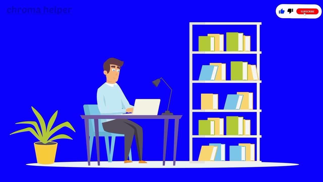 Work from Home, Man Character 💙🖥️animation- 2D animated, #bluescreen #workingfromhome #greenscreen