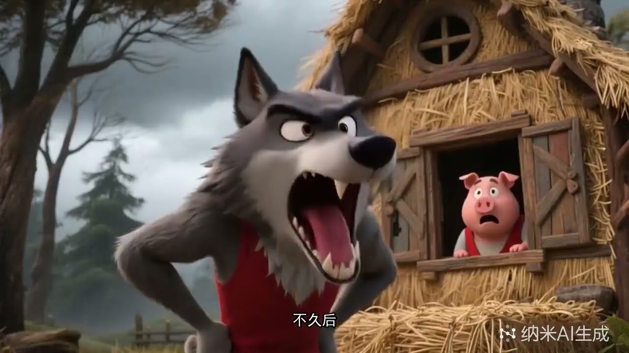 AI童话故事｜三只小猪｜人工智能短视频创作