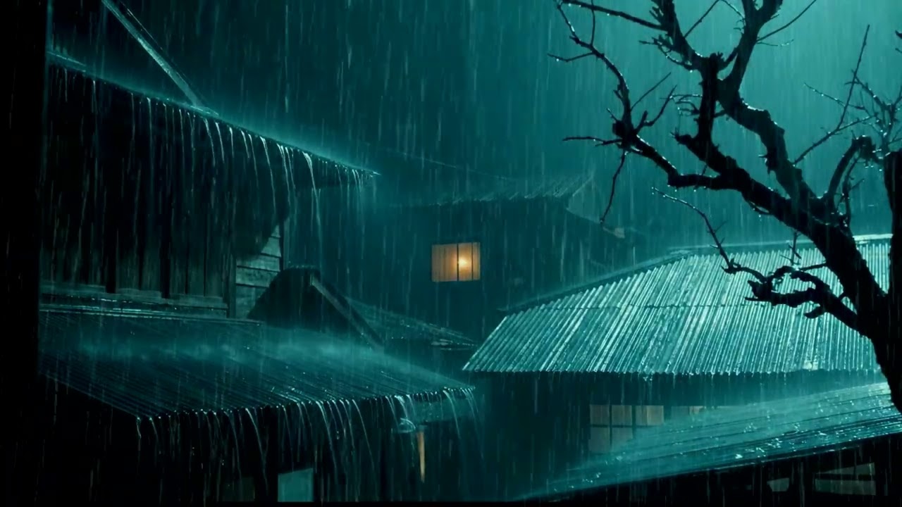 Heavy Rain and Thunderstorm Sounds for Deep Sleep and Stop Overthinking ⛈️ Calm Night Ambience