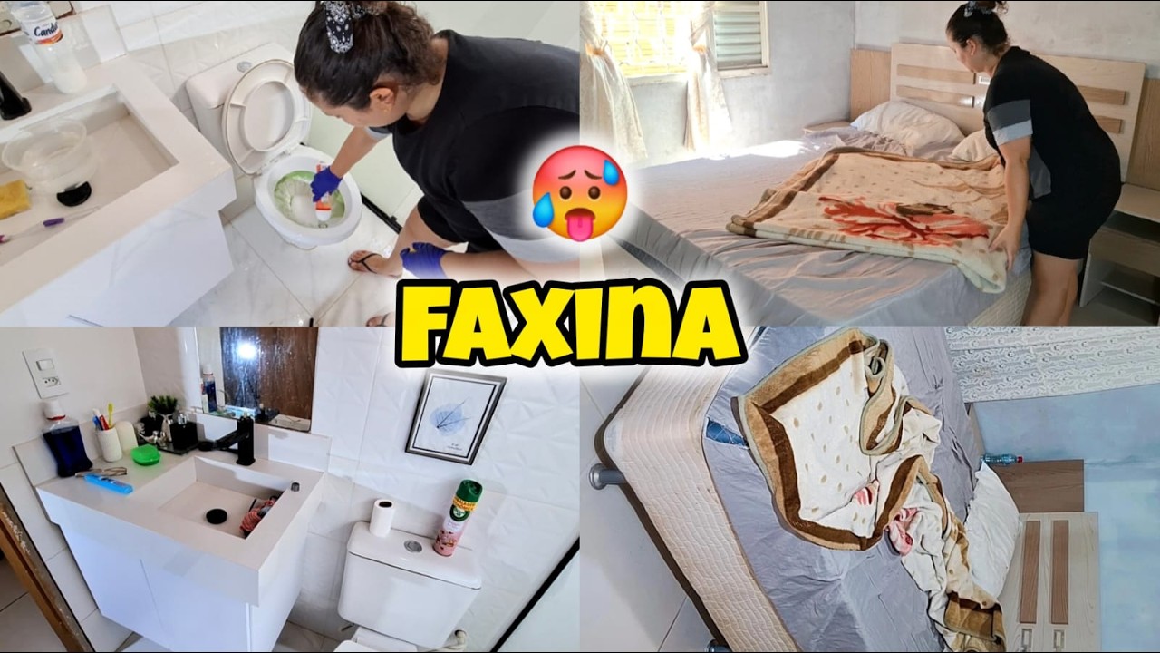 DIA DE FAXINA PESADA! Como Limpar QUARTO E BANHEIRO do Casal