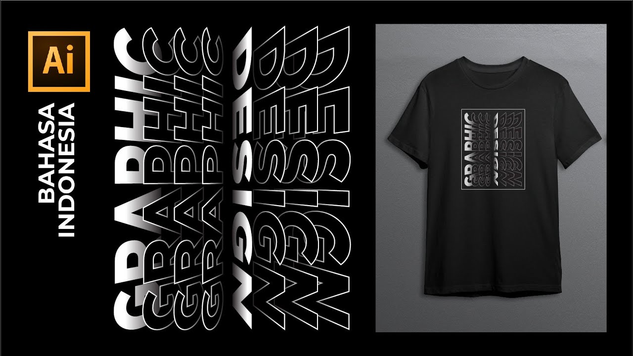 Inspirasi Desain Baju Kaos dengan Teknik Flip Text Effect di Adobe Illustrator