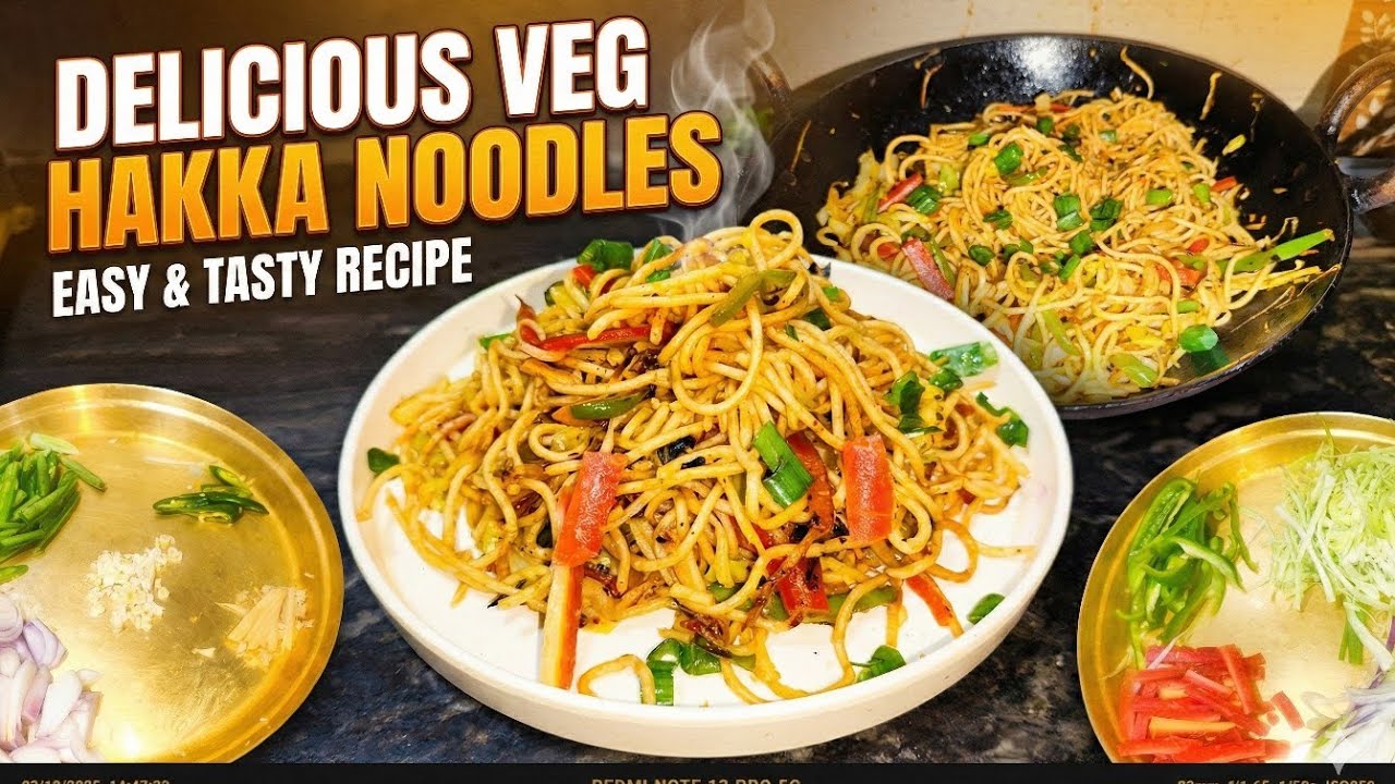 Delicious veg hakka noodles easy & testy recipe I