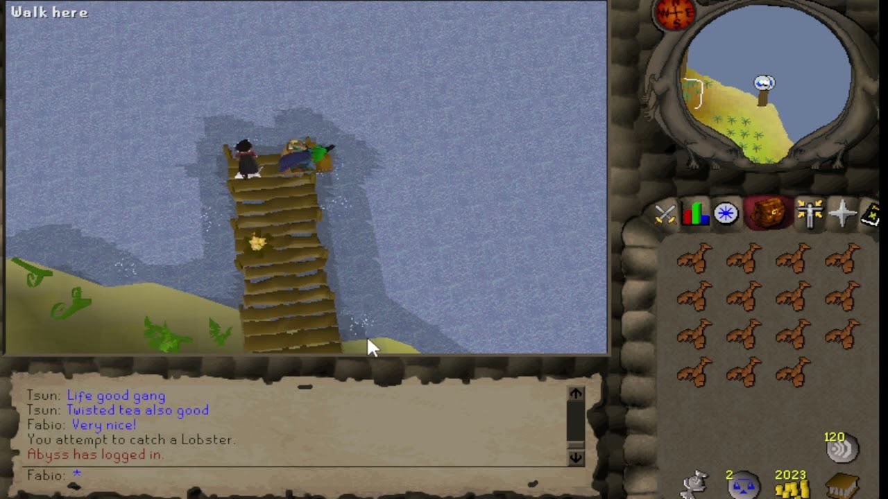 POV it's a busy summer night on 2004scape Lost City, Running Air Runes & Fishing Lobster on Karamja