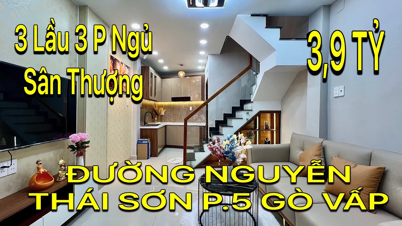 Bán Nhà Gò Vấp 2494} Nhà Hơn 3 Tỷ . 3 Lầu 3 P Ngủ . Đường Nguyễn Thái Sơn P.5 Gò Vấp