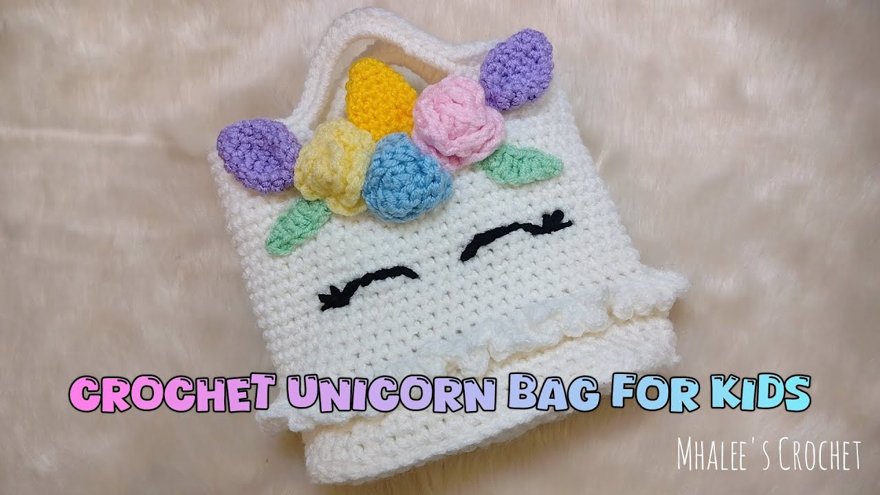 Crochet unicorn bag for kids