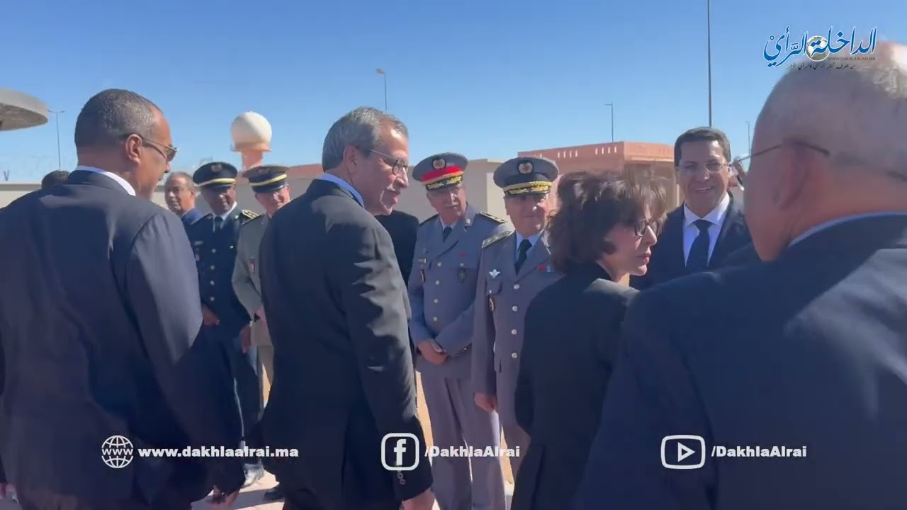 استقبال والي جهة الداخلة علي خليل لرشيدة داتي وزيرة التقافة  الفرنسية برفقة وزير الثقافة والشباب
