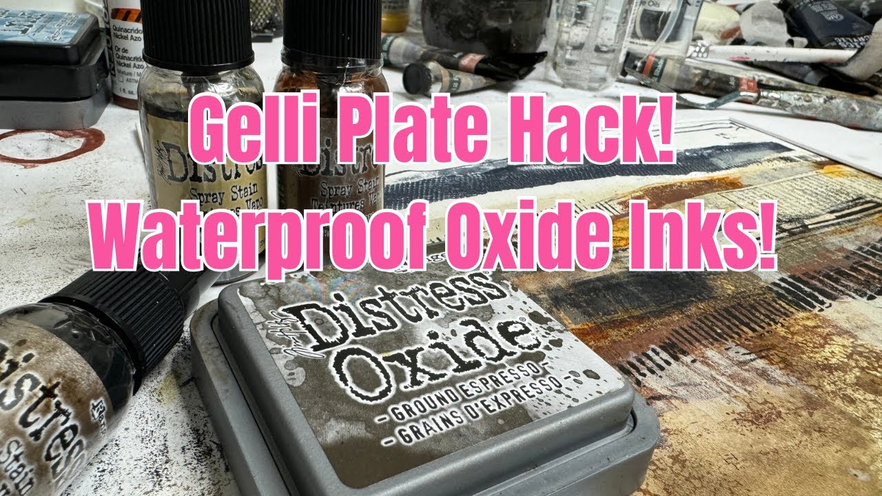 Gelli Plate Hack Distress Oxide Inks! #gelliplate #art #printmaking