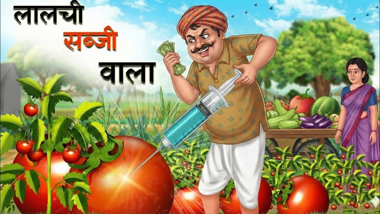 लालची सब्जी वाला | LALACHI SABJI WALA | HINDI STORIES | CARTOON STORY | HINDI KAHANIYA