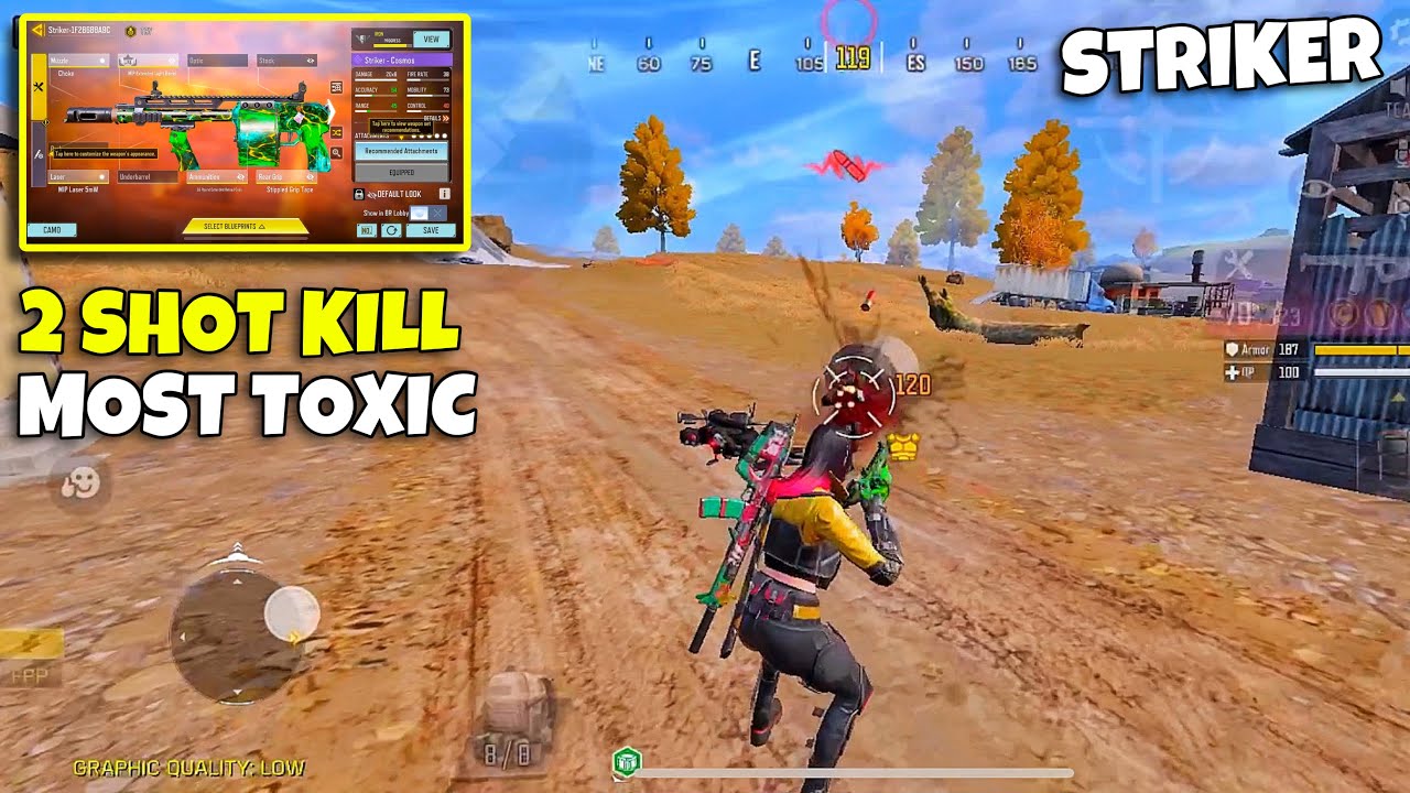 2 Shot Kill Most Toxic in Close Range | STRIKER SHOTGUN GUNSMITH BR
