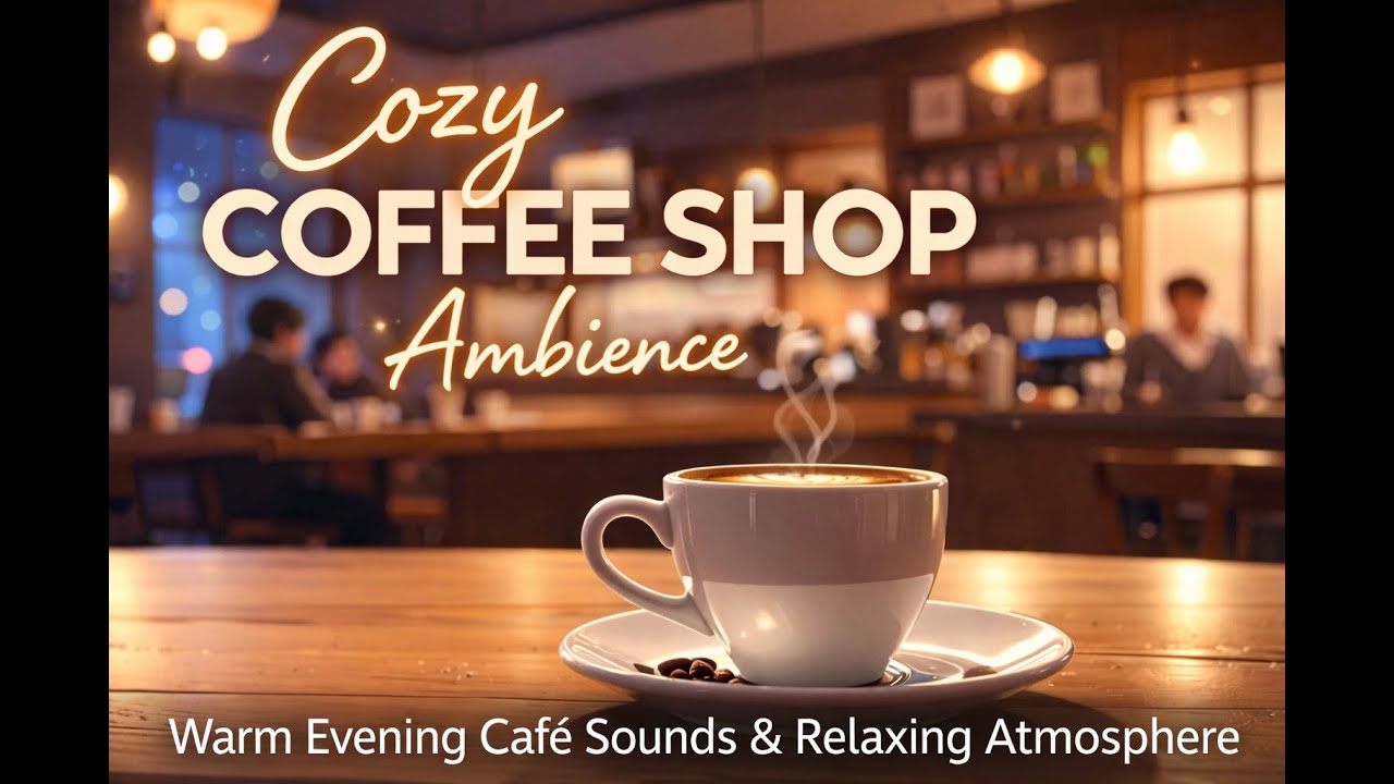 Cozy Coffee Shop Ambience | Warm Evening Café Sounds & Relaxing Atmosphere