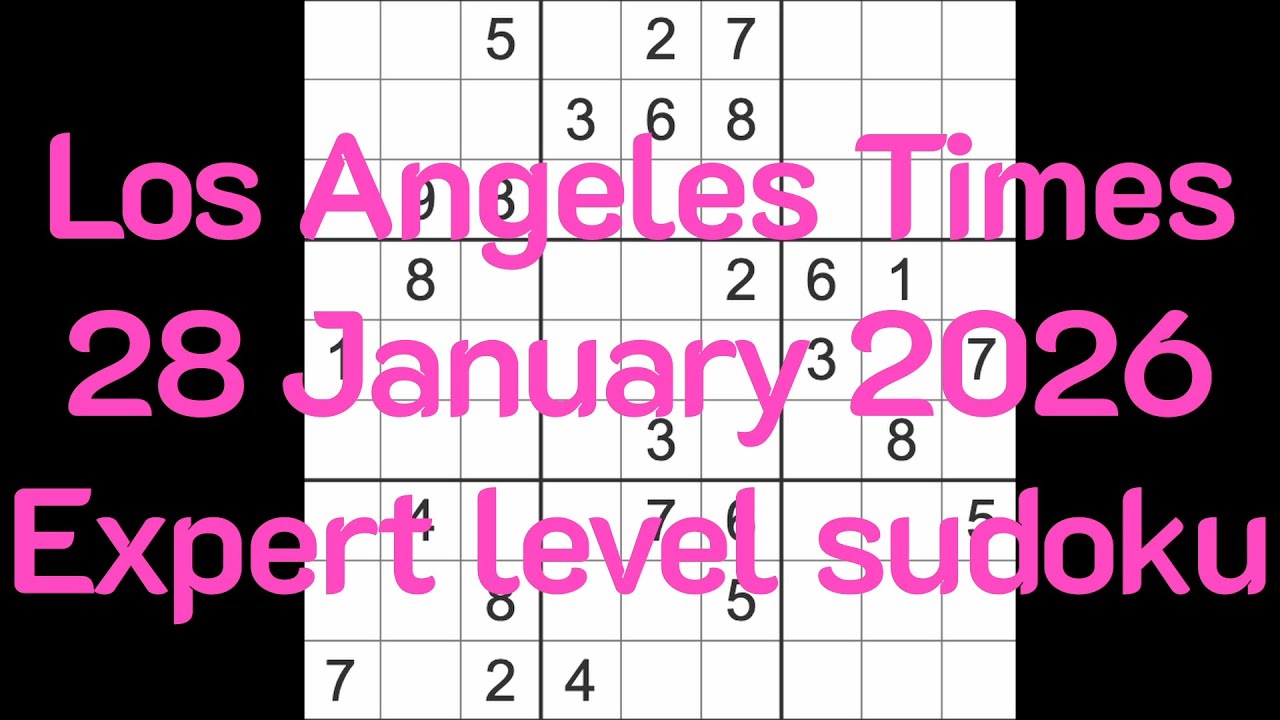 Los Angeles Times &ndash; 28 января 2026 г. Судоку экспертного уровня