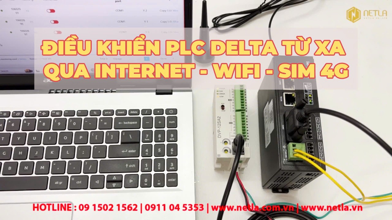 ĐIỀU KHIỂN PLC DELTA TỪ XA QUA INTERNET (WIFI / SIM4G)