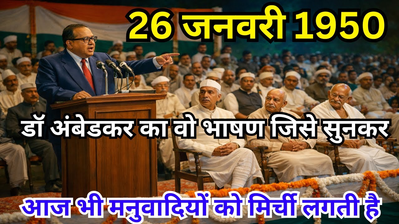 26 जनवरी 1950 को डॉक्टर अंबेडकर का वो भाषण जिसे सुनकर मनुवादियों को मिर्ची लगती है | ambedkarsahebji