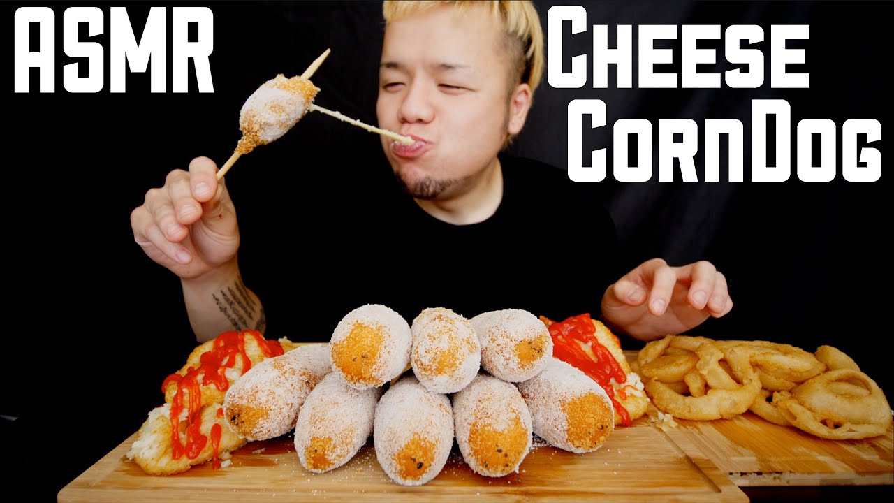 【ASMR】Cheese Corn Dog Eating show