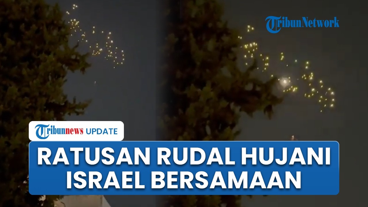 Perampakan Ratusan Rudal Datang Bergerombol Bombardir Israel: Malam Berubah Mencekam, Warga Panik