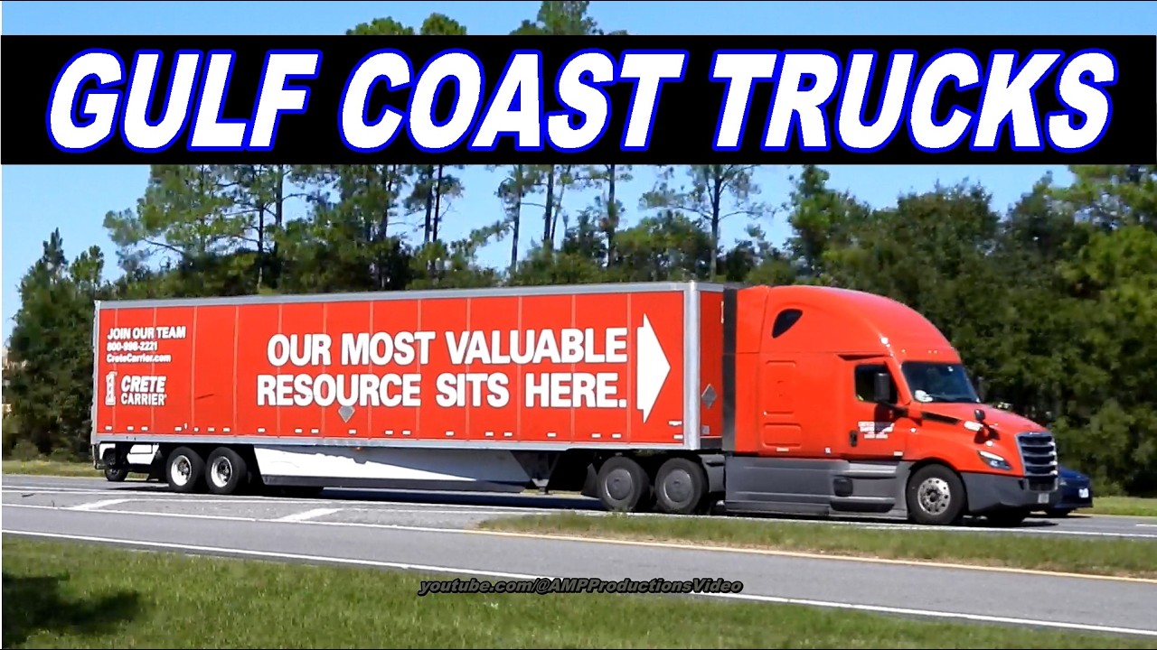 Red Freightliner Cascadia CRETE | Gulf Coast Region Truckspotting 102025