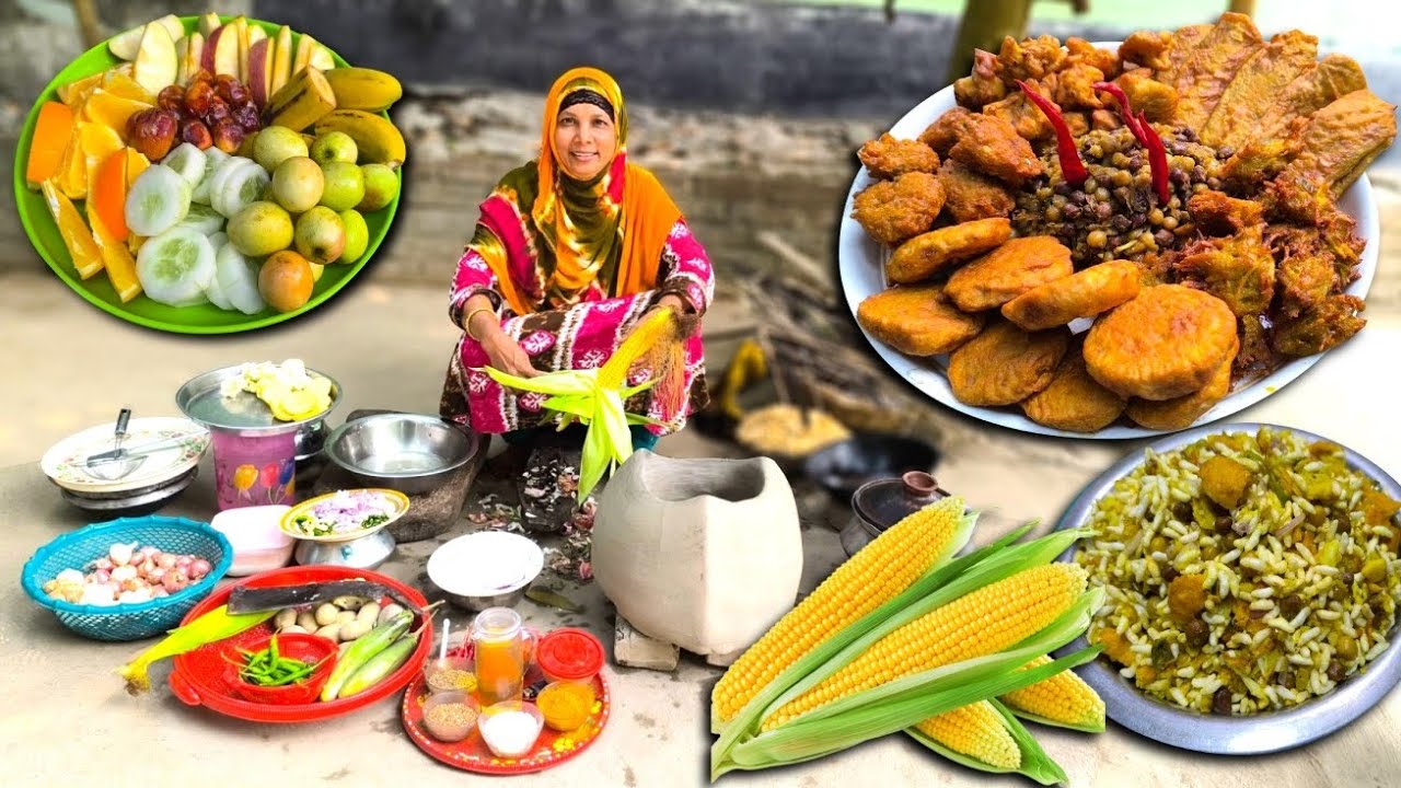 আজ ইফতারে (কাচাঁ ভুট্টার চপ) বানালাম সাথে আরো অনেক কিছু। (#ramadan)