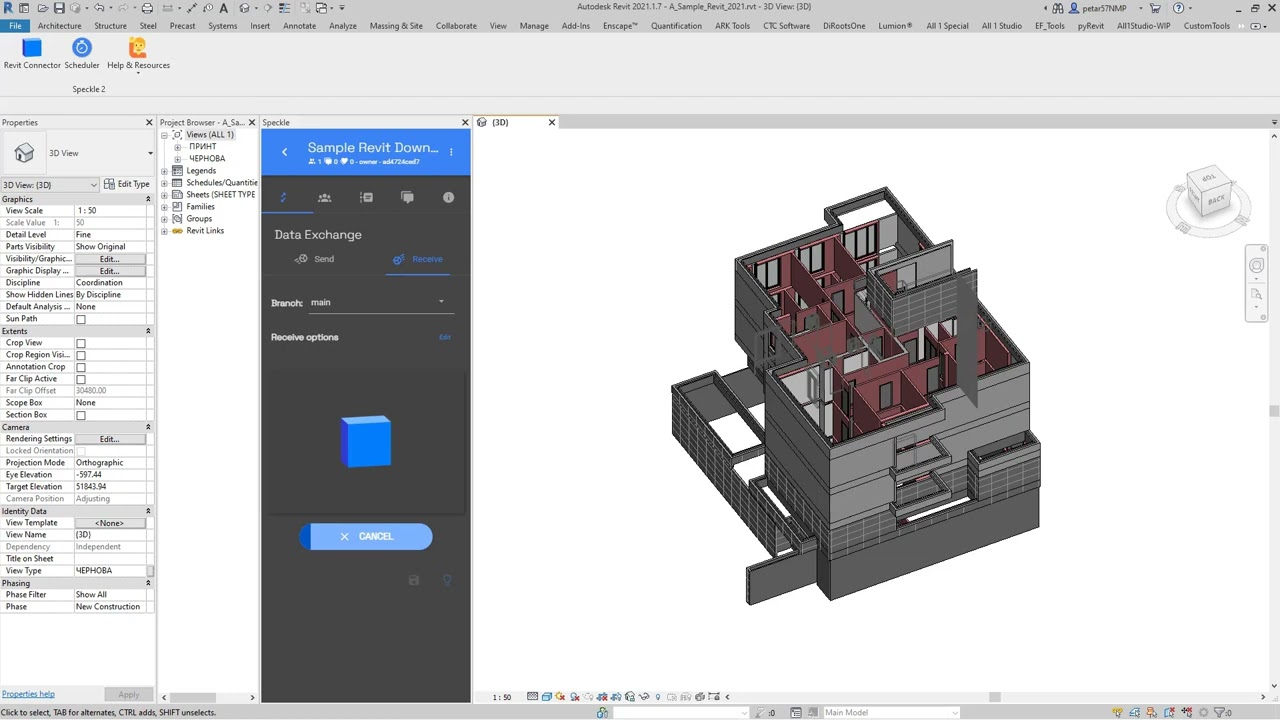 Speckle Revit Model Version Downgrade 2022 to 2021