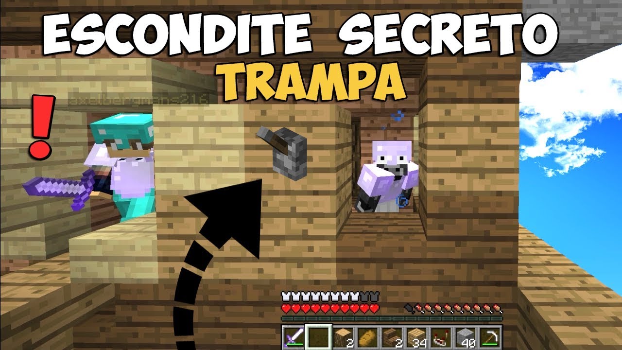 ESCONDITE SECRETO PULSANDO UN BOTÓN | MINECRAFT TROLL