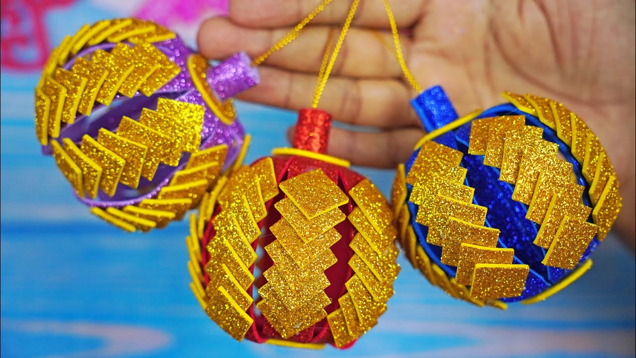 Beautiful Christmas Ornaments😍DIY Xmas Ball Making❄️Handmade Crafts For Christmas Tree Decorations🌲
