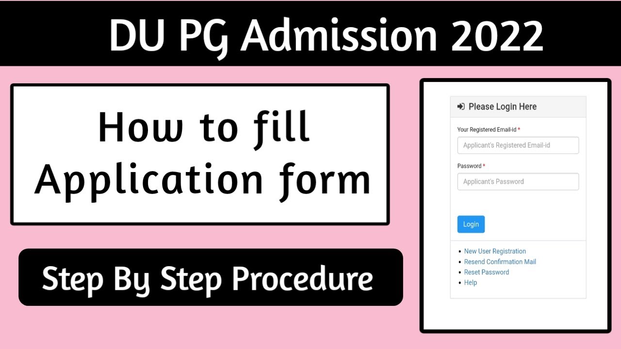 DU PG Registration Started 2022| How to fill du pg application form 2022| DU PG admission 2022