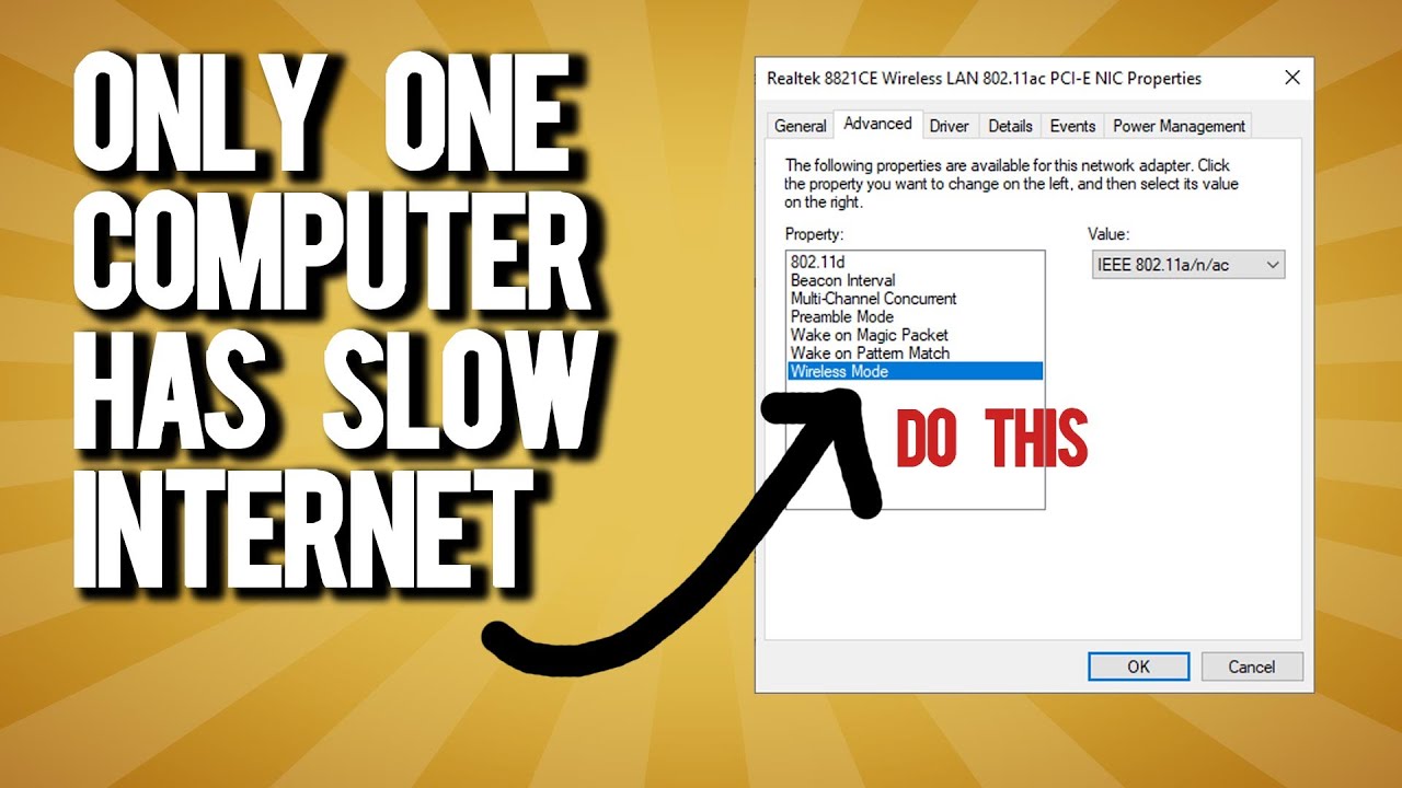When only one computer has slow internet