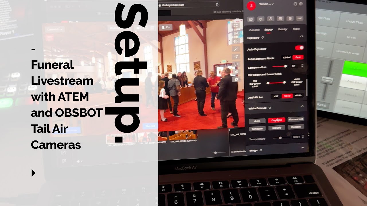 Funeral Livestream OBSBOT Tail Air Setup with ATEM Mini